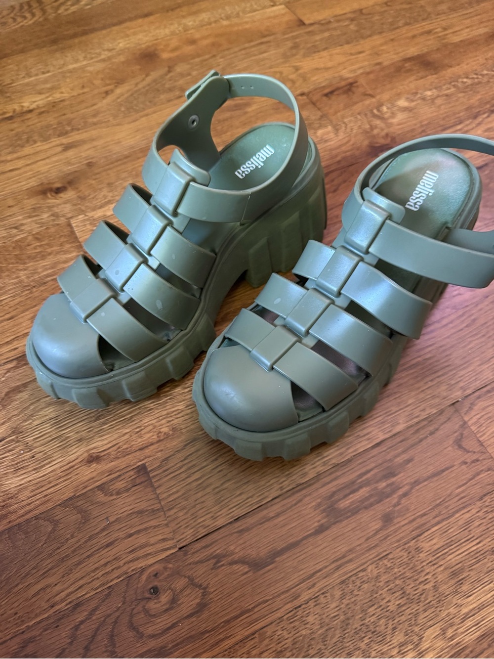 Melissa Megan Pink Chunky Platform Jelly Fisherman Sandals Vegan Womens 7